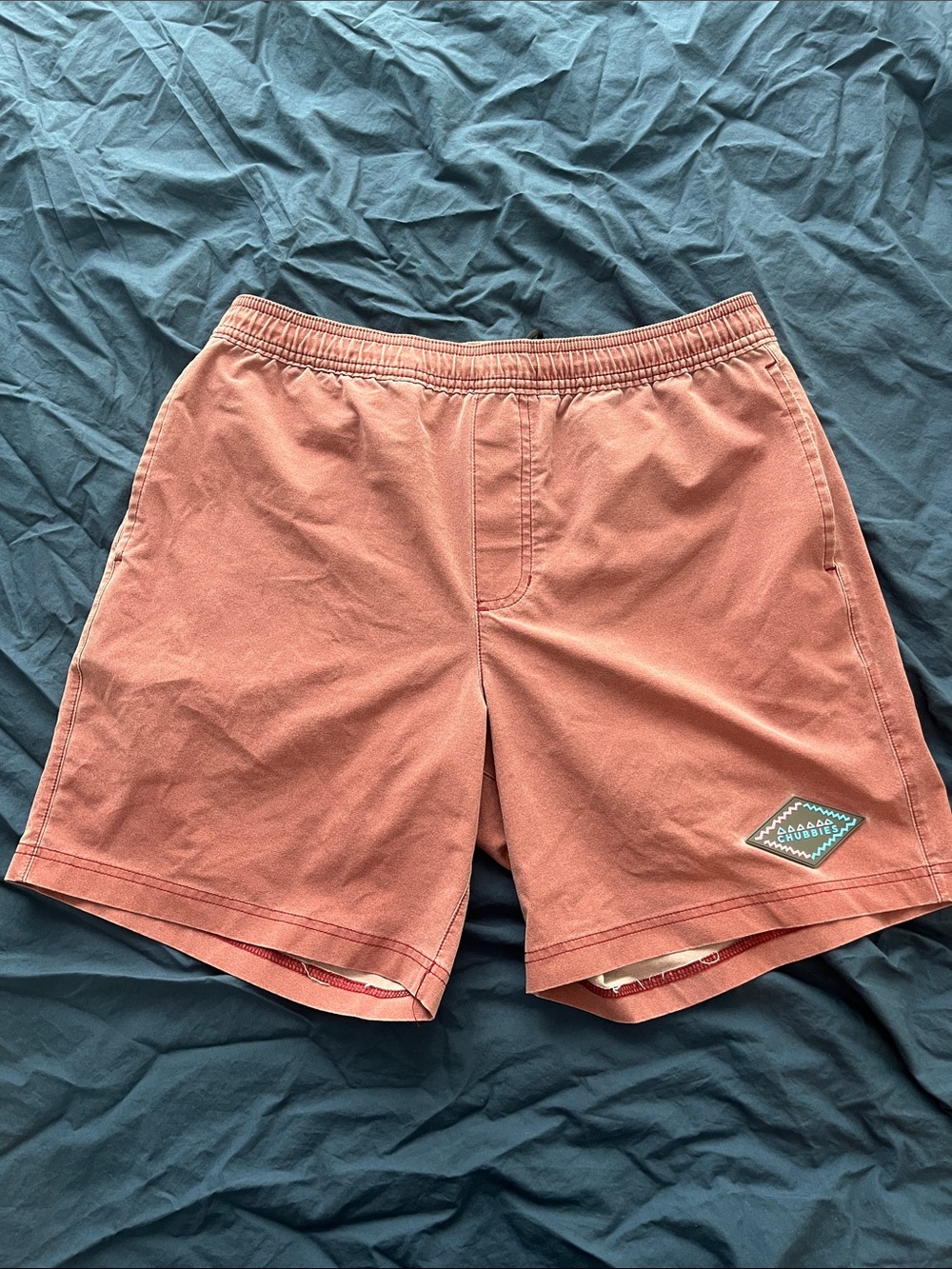 Chubbies Rust-Red Hybrid Shorts with Diamond Logo